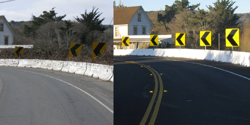 Road Signs Before and After