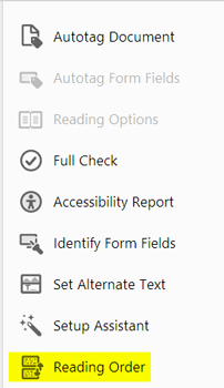 Accessibility tools in Adobe DC