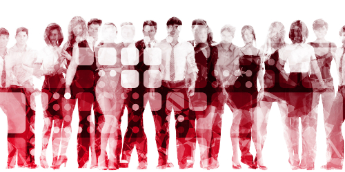 Computer image of a group of people