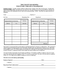 Voluntary Time Off Request Form