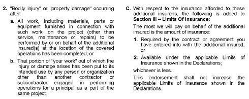 Sample Form 18 Additional Insured Construction Page 2
