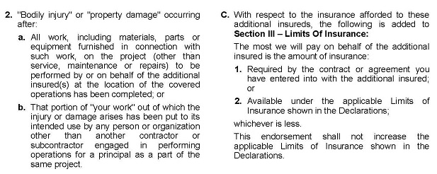 Sample Form 18 Additional Insured Construction Page 2 enlarged