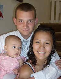 Teen parents with baby
