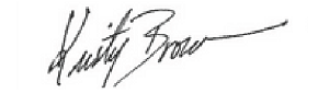 The name 'Kristy Brown' written in standard cursive signature style