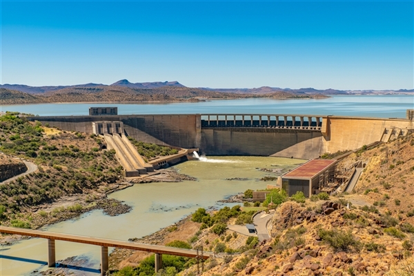 Dam with low water levels