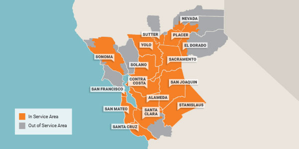 Sutter Health Plus Service Area Map