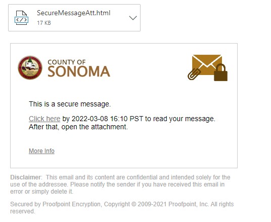Encrypted email Message 1