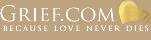 Grief.com logo - Because love never dies